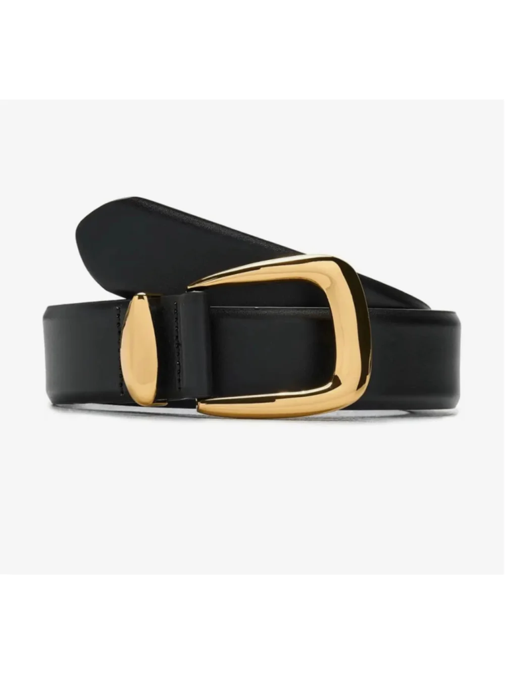 Madewell Black Leather Belt, Gold Buckle, Size Small, 1.5 width belt